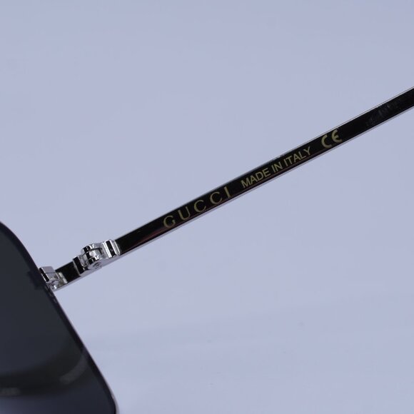 Gucci GG0836SK 001 Sunglasses Silver Aviator Frame, Grey Lenses - Picture 7 of 10